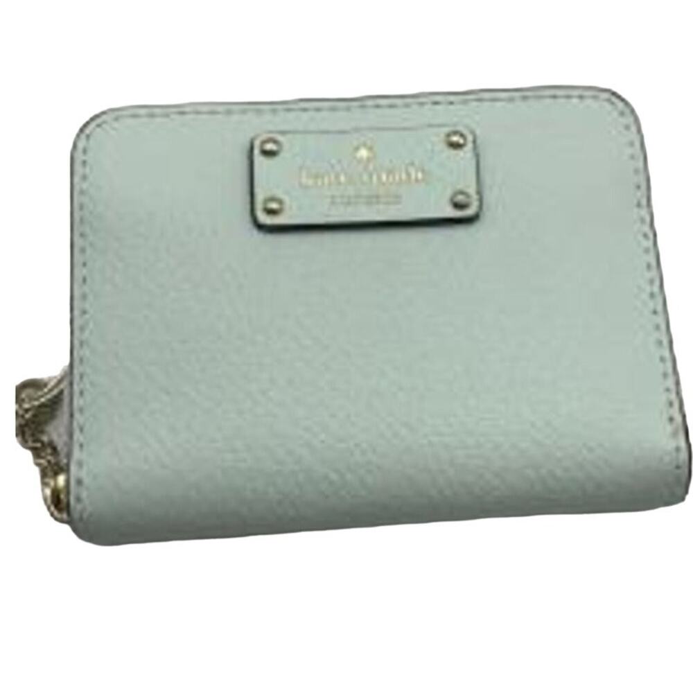 KATE SPADE Pebble Leather Pale Green Keychain Wallet, EUC - Picture 2 of 11
